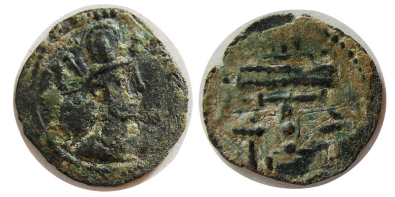 SASANIAN KINGS. Shapur II (309-379 AD). Æ (0.70 gm; 15 mm). Bust turning right, ...
