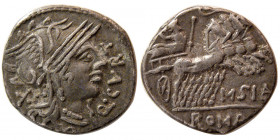 ROMAN REPUBLIC. Q. Curtius. 116-115 BC. AR Denarius