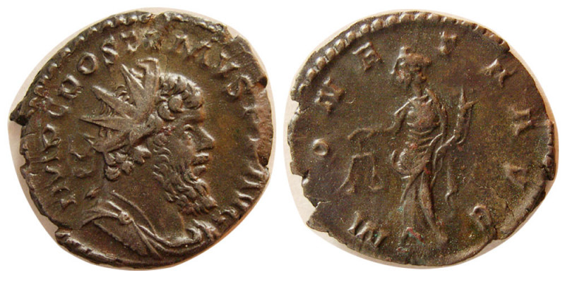 ROMAN EMPIRE. Postumous. AD. 259-268. Æ Antoninianus (2.98 gm; 20 mm). Lugdunum,...