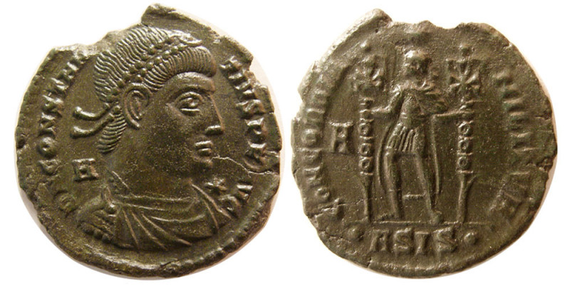 ROMAN EMPIRE. Constantius II. AD. 334-335. AE Follis (4.44 gm; 23 mm). Sharply s...