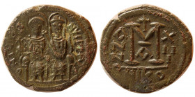 BYZANTINE EMPIRE. Justin II. 565-578. AE follis. Nicomedia.