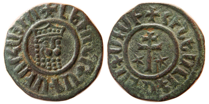 KINGS of ARMENIA; Levon I. 1199-1226 AD. AE Tanka (6.44 gm; 28 mm). Lovely strik...