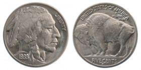 UNITED STATES. 1938. Indian Head Buffalo Nickel (Five Cents).