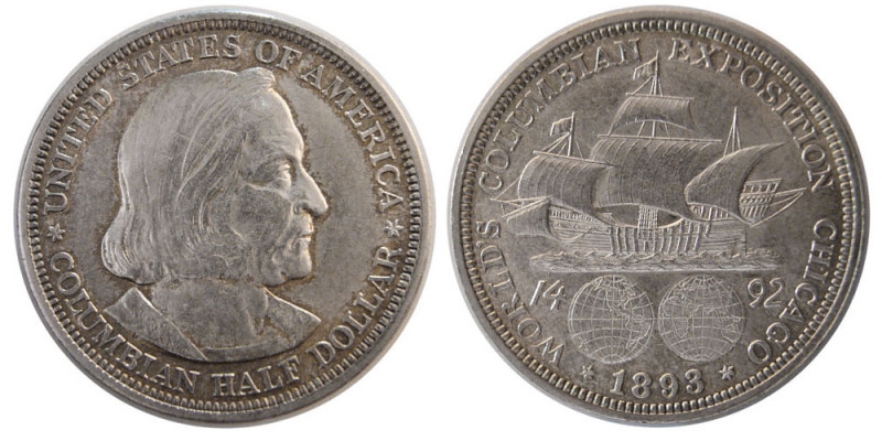 UNITED STATES. 1893. Half Dollar. World's Columbian Exposition. Chicago. Choice ...