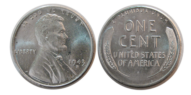UNITED STATES. 1943-S. One Cent. Choice UNC. "1943 steel cents are U.S. one-cent...