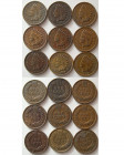 UNITED STATES. Group lot of 9 Indian One Cents.