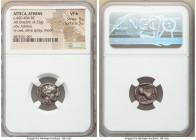 ATTICA. Athens. Ca. 450-404 BC. AR drachm (15mm, 4.23 gm, 8h). NGC VF S 5/5 - 5/5. Head of Athena right, wearing crested Attic helmet ornamented with ...