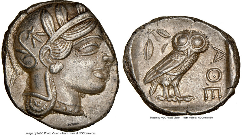 ATTICA. Athens. Ca. 440-404 BC. AR tetradrachm (26mm, 17.17 gm, 9h). NGC Choice ...