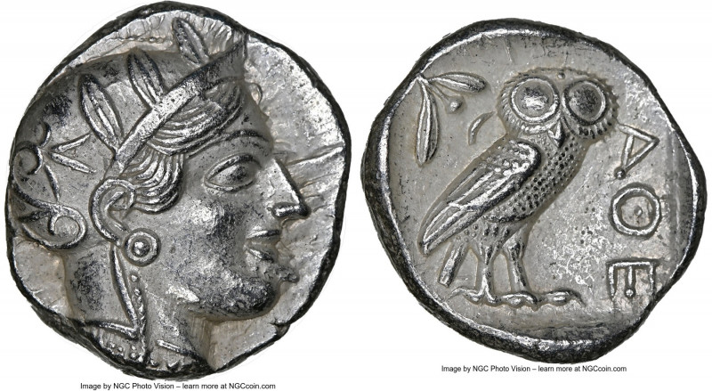 ATTICA. Athens. Ca. 440-404 BC. AR tetradrachm (24mm, 17.08 gm, 7h). NGC Choice ...