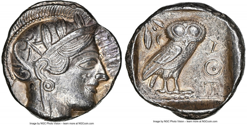 ATTICA. Athens. Ca. 440-404 BC. AR tetradrachm (24mm, 17.21 gm, 4h). NGC Choice ...