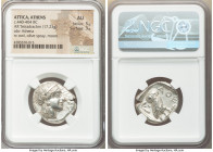 ATTICA. Athens. Ca. 440-404 BC. AR tetradrachm (25mm, 17.23 gm, 10h). NGC AU 5/5 - 3/5. Mid-mass coinage issue. Head of Athena right, wearing earring,...
