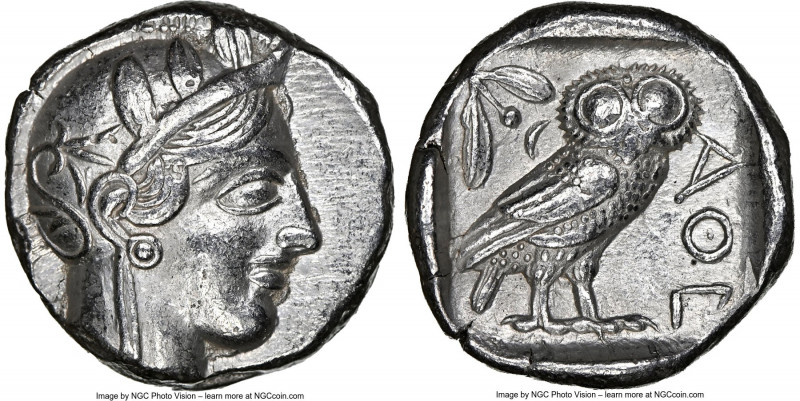 ATTICA. Athens. Ca. 440-404 BC. AR tetradrachm (24mm, 17.14 gm, 7h). NGC Choice ...