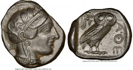 ATTICA. Athens. Ca. 440-404 BC. AR tetradrachm (25mm, 17.19 gm, 4h). NGC Choice XF 5/5 - 3/5, brushed. Mid-mass coinage issue. Head of Athena right, w...