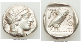 ATTICA. Athens. Ca. 440-404 BC. AR tetradrachm (25mm, 17.09 gm, 9h). Choice VF. Mid-mass coinage issue. Head of Athena right, wearing earring, necklac...