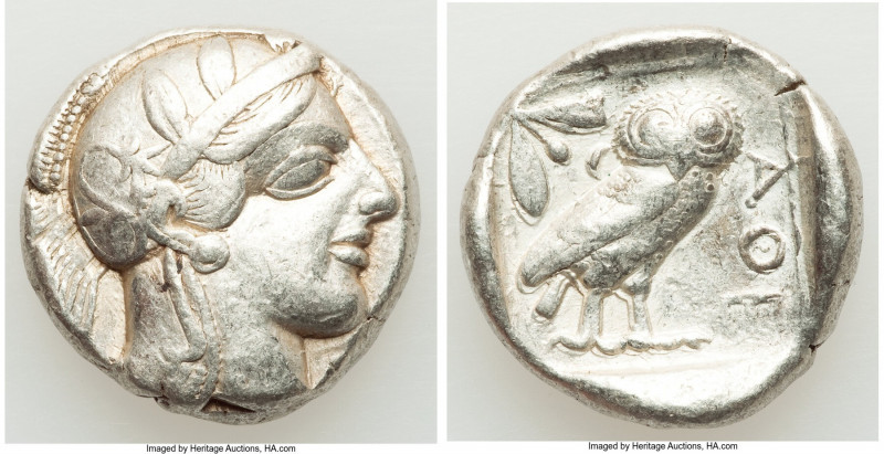 ATTICA. Athens. Ca. 440-404 BC. AR tetradrachm (25mm, 17.12 gm, 1h). VF. Mid-mas...
