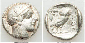ATTICA. Athens. Ca. 440-404 BC. AR tetradrachm (25mm, 17.12 gm, 1h). VF. Mid-mass coinage issue. Head of Athena right, wearing earring, necklace, and ...