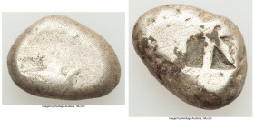 SARONIC ISLANDS. Aegina. Ca. 525-475 BC. AR stater (21mm, 12.31 gm). Good-VG. Sea turtle with trefoil collar / Union Jack pattern incuse. HGC 6, 434. ...