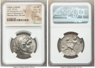 CARIA. Cnidus. Ca. 205-190 BC. AR tetradrachm (30mm, 16.11 gm, 1h). NGC Choice VF 4/5 - 3/5, scratch, die shift. Posthumous issue in the name and type...