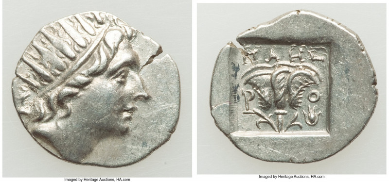 CARIAN ISLANDS. Rhodes. Ca. 88-84 BC. AR drachm (18mm, 1.84 gm, 12h). Choice XF....