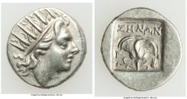 CARIAN ISLANDS. Rhodes. Ca. 88-84 BC. AR drachm (15mm, 2.06 gm, 2h). Choice XF. Plinthophoric standard, Zenon, magistrate. Radiate head of Helios righ...