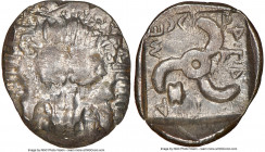 LYCIAN DYNASTS. Mithrapata (ca. 390-360 BC). AR sixth-stater (14mm, 9h). NGC Choice XF. Uncertain mint. Lion scalp facing / MEΘ-PAΠA-TA, triskeles wit...