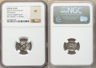 LYCIAN LEAGUE. Tlos. Ca. 2nd-1st Centuries BC. AR drachm (14mm, 1h). NGC XF. Series 1, ca. 167-81 BC. Laureate head of Apollo right, with bow and quiv...