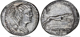 C. Postumius (ca. 74 BC). AR denarius (18mm, 3.79 gm, 7h). NGC Choice XF 5/5 - 1/5 scratches. Rome. Draped bust of Diana right, bow and quiver over sh...