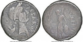 Julius Caesar, as Dictator Perpetuo (February-March 44 BC), with Marcus Mettius, as Moneyer. AR denarius (17mm, 3.41 gm, 11h). NGC Fine 4/5 - 3/5, edg...