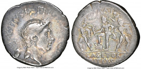 Cnaeus Pompeius Magnus (Pompey the Great) (48 BC). AR denarius (20mm, 3.75 gm, 10h). NGC VF 4/5 - 3/5, bankers mark. Posthumous issue of uncertain min...