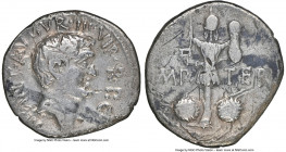 Marc Antony, as Triumvir and Imperator (44-30 BC). AR denarius (20mm, 3.52 gm, 2h). NGC Choice Fine 5/5 - 2/5, marks, edge smoothing. Traveling mint w...