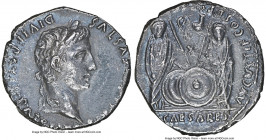 Augustus (27 BC-AD 14). AR denarius (18mm, 3.36 gm, 3h). NGC AU 3/5 - 3/5. Lugdunum, 2 BC-AD 4. CAESAR AVGVSTVS-DIVI F PATER PATRIAE, laureate head of...