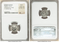 Vitellius (16 April-22 December AD 69). AR denarius (18mm, 3.30 gm, 6h). NGC Choice Fine 5/5 - 3/5. Rome. A VITELLIVS GERM IMP AVG TR P, laureate head...