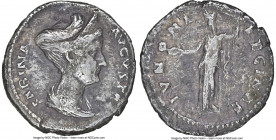 Sabina (AD 128-136/7). AR denarius (17mm, 2.94 gm, 5h). NGC VF 5/5 - 2/5, Fine Style. Rome. SABINA-AVGVSTA, draped head of Sabina right, wearing singl...