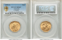Victoria gold Sovereign 1890-S MS63 PCGS, Sydney mint, KM10. AGW S-3868B 0.2355 oz. 

HID09801242017

© 2020 Heritage Auctions | All Rights Reserv...