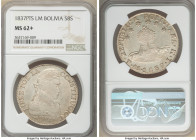 Republic 8 Soles 1837 PTS-LM MS62+ NGC, Potosi mint, KM97. Lustrous fields dressed in pearl-gray and peach tone. 

HID09801242017

© 2020 Heritage...