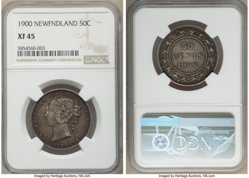 Victoria 3-Piece Lot of Certified Assorted Issues NGC, 1) Newfoundland 50 Cents ...