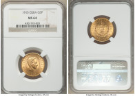 Republic gold 5 Pesos 1915 MS64 NGC, Philadelphia mint, KM19. AGW 0.2419 oz. 

HID09801242017

© 2020 Heritage Auctions | All Rights Reserved