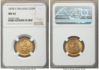 Russian Duchy. Alexander II gold 20 Markkaa 1878-S MS62 NGC, Helsinki mint, KM9.1. One year type. 

HID09801242017

© 2020 Heritage Auctions | All...