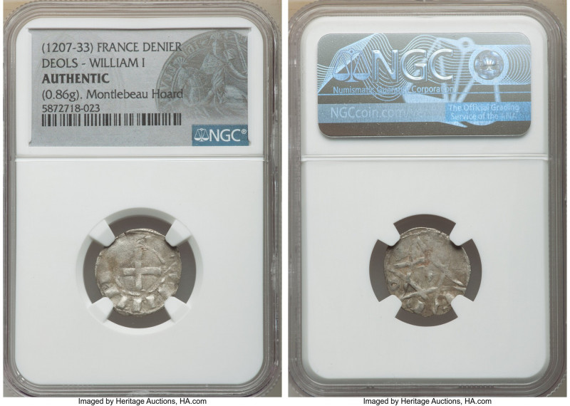 Deols. William I 3-Piece Lot of Certified Deniers ND (1207-1233) Authentic NGC, ...