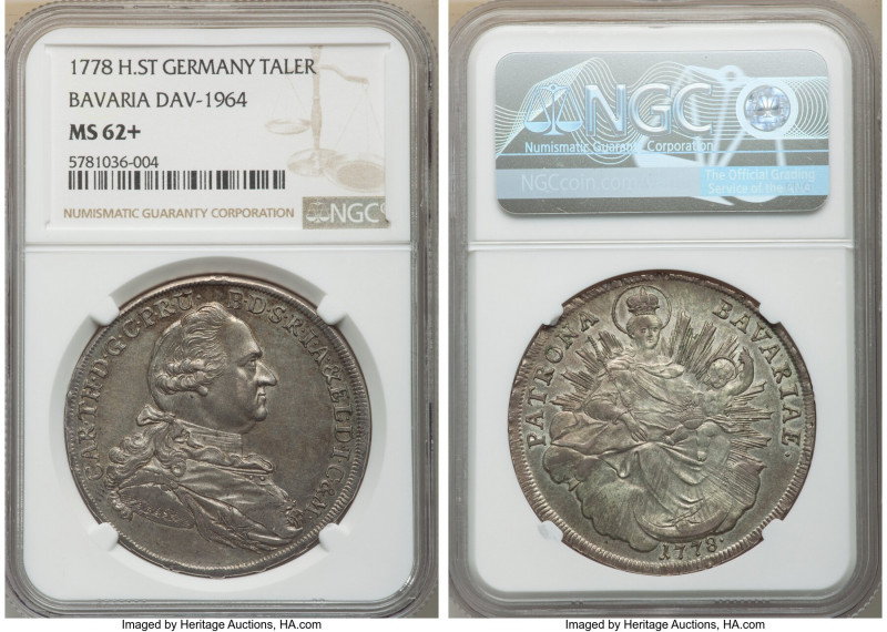 Bavaria. Karl Theodor Taler 1778 h-ST MS62+ NGC, Munich mint, KM563.1, Dav-1964....