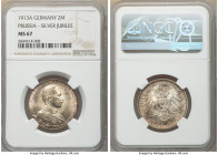 Prussia. Wilhelm II 2 Mark 1913-A MS67 NGC, Berlin mint, KM533. Fresh mint bloom luster with bronzed argent toning. 

HID09801242017

© 2020 Herit...