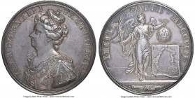 Anne silver "Citadel of Lille Taken" Medal 1708-Dated AU55 NGC, MI-II-338/169, Eimer-435. By John Croker. ANNA D G MAG BRI FR ET HIB REG Crowned and d...