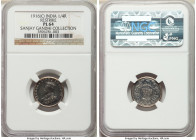 British India. George V Prooflike Restrike 1/4 Rupee 1916-(c) PL64 NGC, Calcutta mint, KM518. Reflective Prooflike gem, conservatively graded. Ex. San...