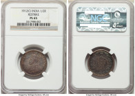 British India. George V Prooflike Restrike 1/2 Rupee 1912-(c) PL65 NGC, Calcutta mint, KM522. Colorfully toned, especially noted in light when tilted ...