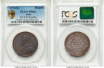 British India. George V Proof Restrike Rupee 1912-(b) PR64 PCGS, Bombay mint, KM524, S&W-8.20. Violet, plum and and other darkened hues of color most ...