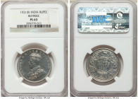 British India. George V Prooflike Restrike Rupee 1921-(b) PL63 NGC, Bombay mint, KM524. Both sides deep mirrored surfaces, without toning. 

HID0980...