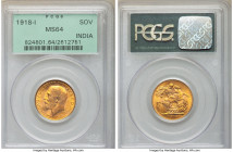 British India. George V gold Sovereign 1918-I MS64 PCGS, Mumbai mint, KM-A525. AGW 0.2355 oz. 

HID09801242017

© 2020 Heritage Auctions | All Rig...