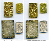 4-Piece Lot of Uncertified Assorted Issues, 1) Kaei Shu (Isshu Gin) ND (1853-1865) - XF, KM-C12. 9.2x15.3mm. 1.97gm 2) Meiji Bu (Ichibu) ND (1868-1869...