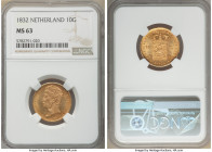 Willem I gold 10 Gulden 1832 MS63 NGC, Utrecht mint, KM56, Fr-327. 

HID09801242017

© 2020 Heritage Auctions | All Rights Reserved