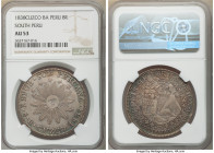 South Peru. Republic 8 Reales 1838 CUZCO-BA AU53 NGC, Cuzco mint, KM170.4. Deep teal peripheries and rose-gray toning. 

HID09801242017

© 2020 He...